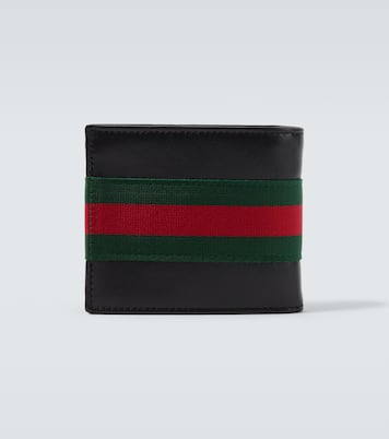 Web Trademark leather bifold wallet | Gucci
