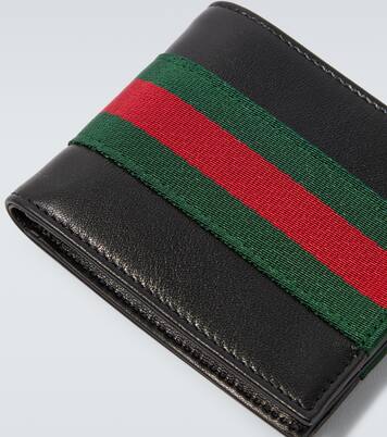 Web Trademark leather bifold wallet | Gucci