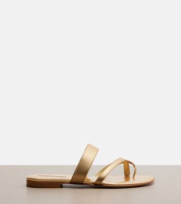 Susa metallic leather sandals | Manolo Blahnik