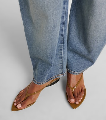 Invisible patent leather wedge thong sandals | Alaïa