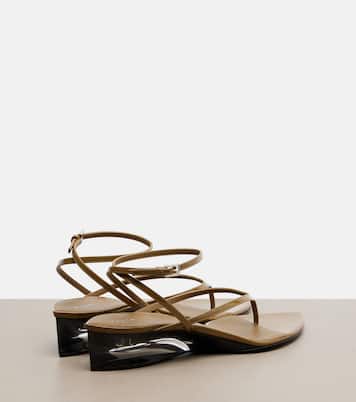 Invisible patent leather wedge thong sandals | Alaïa