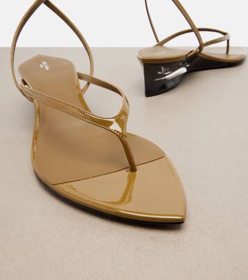 Invisible patent leather wedge thong sandals | Alaïa