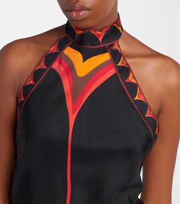 Fari halterneck silk twill midi dress | Pucci