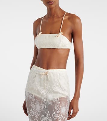 Eteri bow-detail lace bra top | Aya Muse