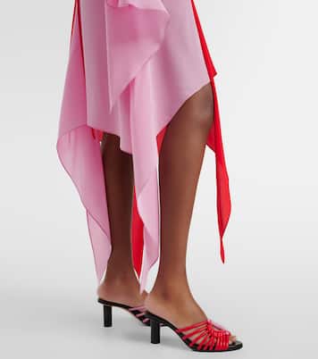 Robe midi en soie à cape | JW Anderson