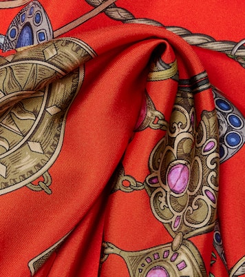 Printed silk twill scarf | Versace