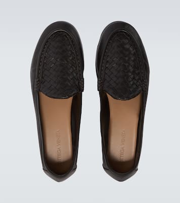 Silenzio Intrecciato leather loafers | Bottega Veneta