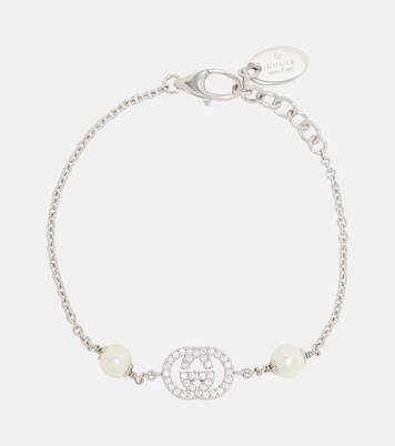 Interlocking G embellished chain bracelet | Gucci