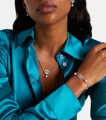 Interlocking G embellished chain bracelet | Gucci