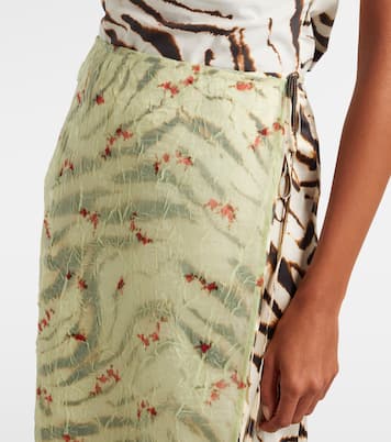 Printed organza wrap skirt | Ganni