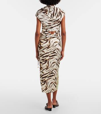 Printed organza wrap skirt | Ganni