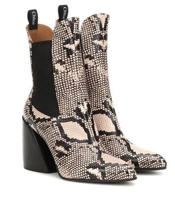 Wave snake-effect ankle boots | Chloé
