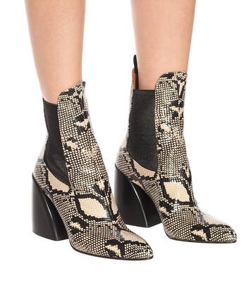 Wave snake-effect ankle boots | Chloé