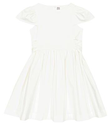 Bow-embellished cotton-sateen minidress | Il Gufo