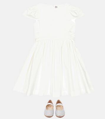 Bow-embellished cotton-sateen minidress | Il Gufo