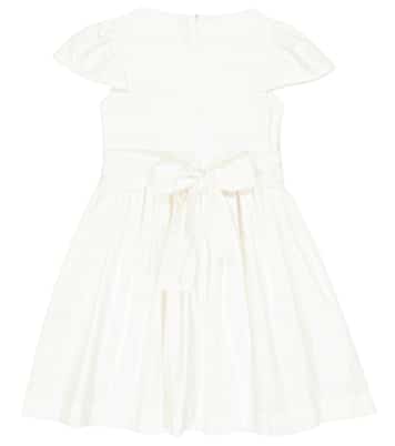 Bow-embellished cotton-sateen minidress | Il Gufo
