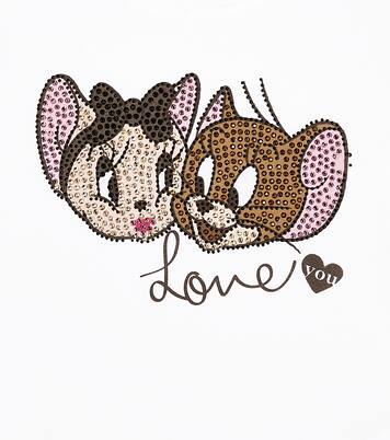 Embellished cotton-blend T-shirt | Monnalisa