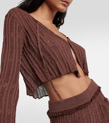 Cropped-Cardigan aus Rippstrick | KNWLS