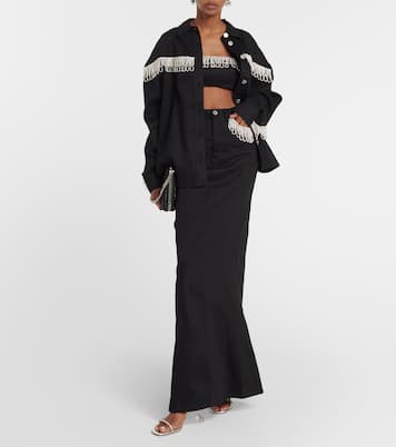 Verziertes Bandeau-Top aus Baumwoll-Twill | Rotate