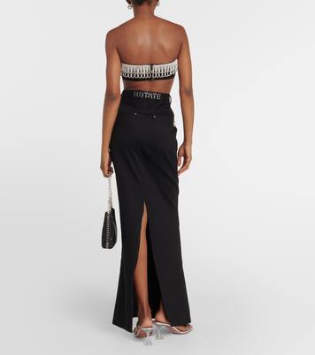 Verziertes Bandeau-Top aus Baumwoll-Twill | Rotate