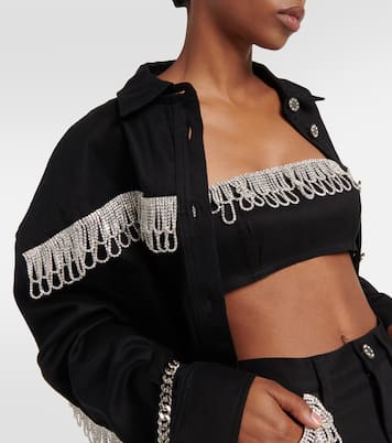 Verziertes Bandeau-Top aus Baumwoll-Twill | Rotate