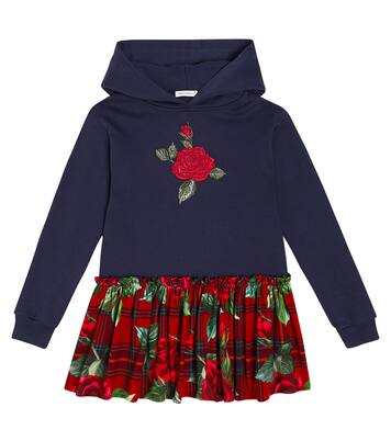 Rose printed sweatshirt dress | Dolce&Gabbana Kids
