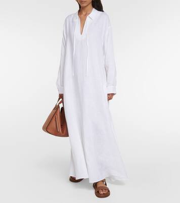 Linen midi dress | Asceno