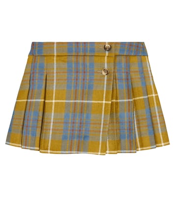 Talissa checked pleated wool skirt | Bonpoint