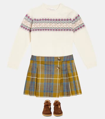 Talissa checked pleated wool skirt | Bonpoint