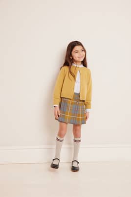 Talissa checked pleated wool skirt | Bonpoint