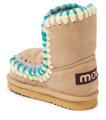 Crochet-trimmed suede boots | Mou Kids