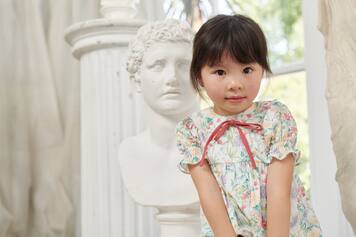 Baby Eloisa printed cotton playsuit | La Coqueta