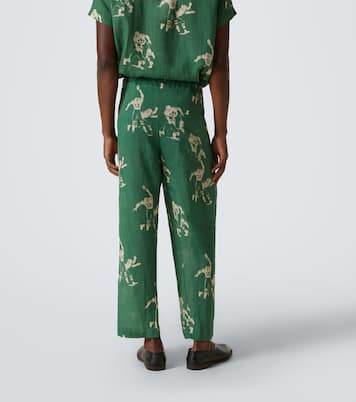 Pyjamahose Football Silhouette aus Leinen | Bode