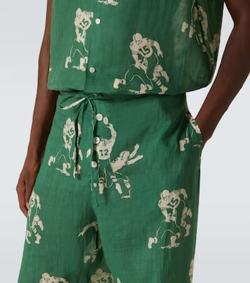 Pyjamahose Football Silhouette aus Leinen | Bode