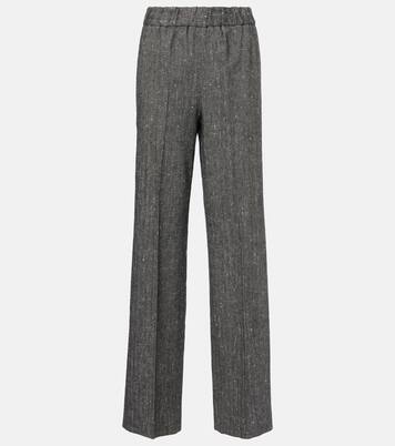 Pantalon ample en laine, soie et lin | Dolce&Gabbana