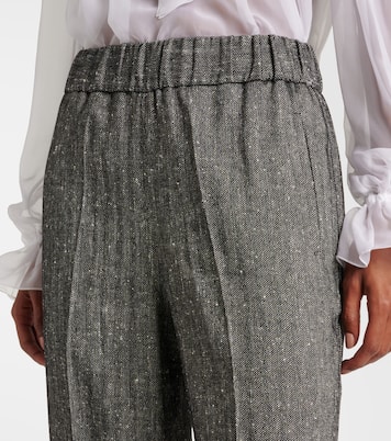 Pantalon ample en laine, soie et lin | Dolce&Gabbana