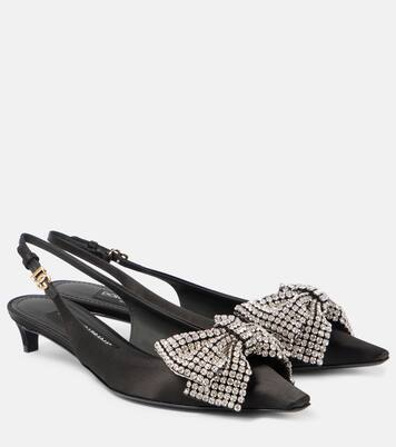 Embellished satin slingback pumps | Dolce&Gabbana