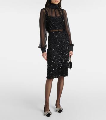 Embellished satin slingback pumps | Dolce&Gabbana