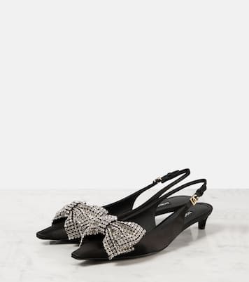 Embellished satin slingback pumps | Dolce&Gabbana
