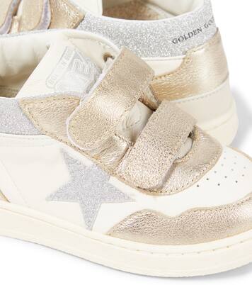 June Basket glitter leather sneakers  | Golden Goose Kids