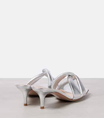 Pantoletten Amour aus Metallic-Leder | Gianvito Rossi