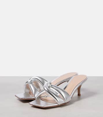 Pantoletten Amour aus Metallic-Leder | Gianvito Rossi