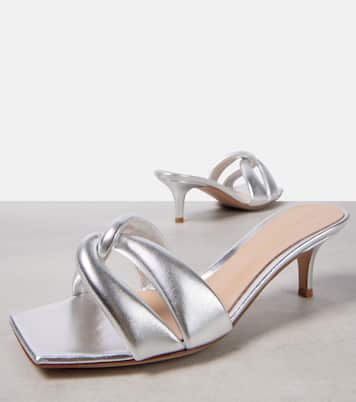 Pantoletten Amour aus Metallic-Leder | Gianvito Rossi