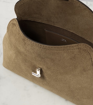 Clutch T-Lock aus Veloursleder | Toteme