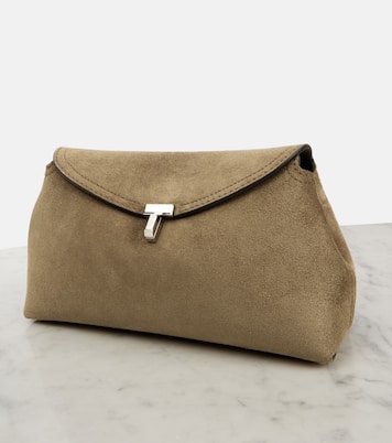 Clutch T-Lock aus Veloursleder | Toteme