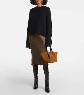 New York Midi suede tote bag | DeMellier