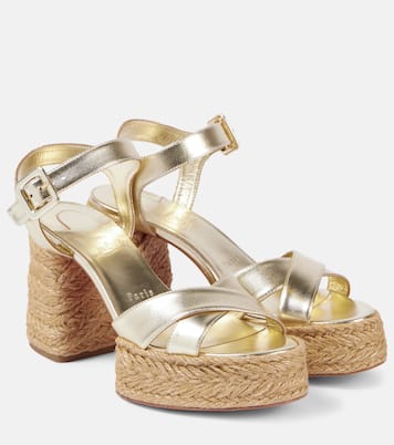 Plateausandalen Calakala 85 aus Metallic-Leder | Christian Louboutin