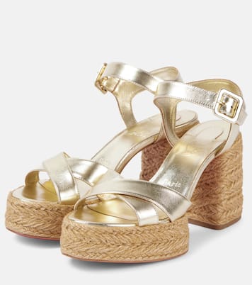 Plateausandalen Calakala 85 aus Metallic-Leder | Christian Louboutin