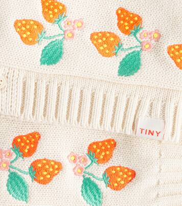 Baby Strawberries embroidered cotton cardigan | Tinycottons