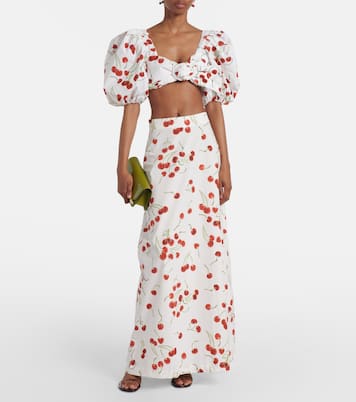 Jupe longue en coton à fleurs | Adriana Degreas